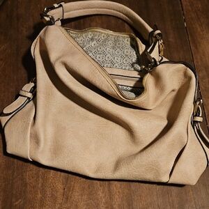 Elegant Pink/Cream Women's Handbag